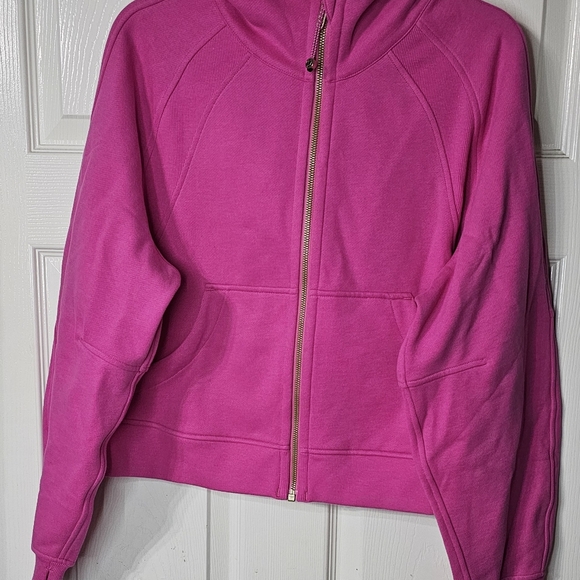 NWOT Lululemon Scuba Oversized Full Zip Sonic Pink/ Gold - Picture 2 of 5